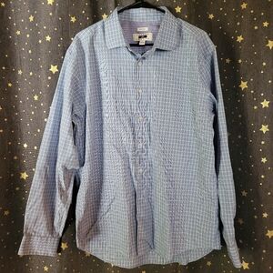 Joseph Abboud | Light Blue Box PrintButton Down Shirt Extra Large